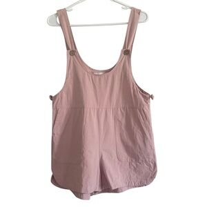 North End Pink Wide Leg Romper Shorts Overalls Cotton Size XS